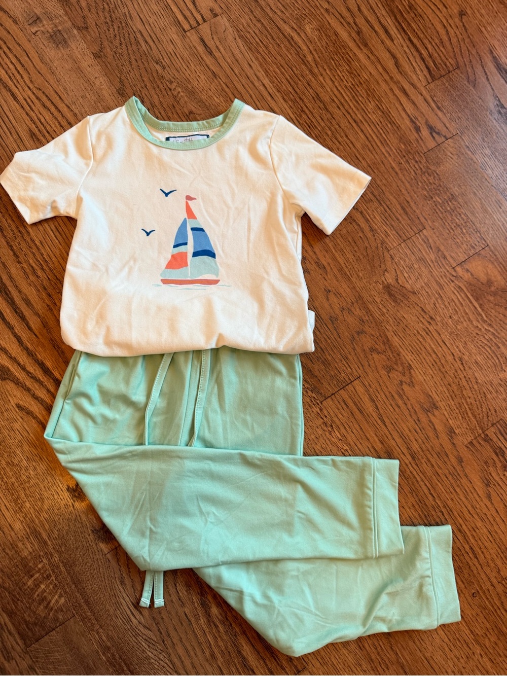Kids Sailboat outfit - Mint & White